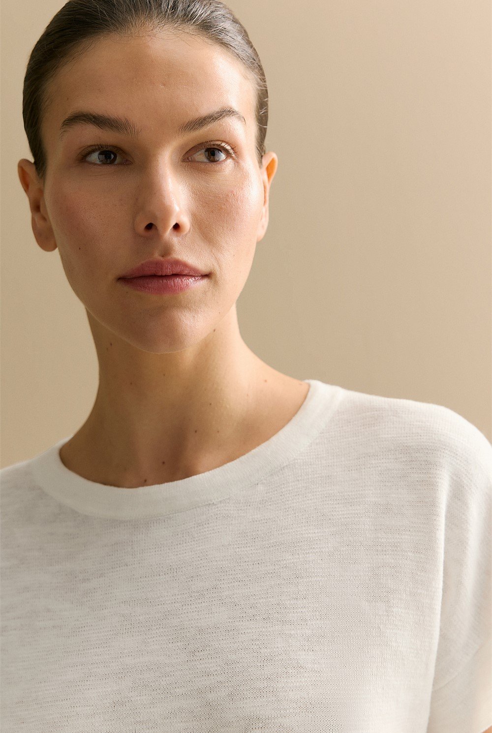 Linen Cotton Knit Relaxed T-shirt