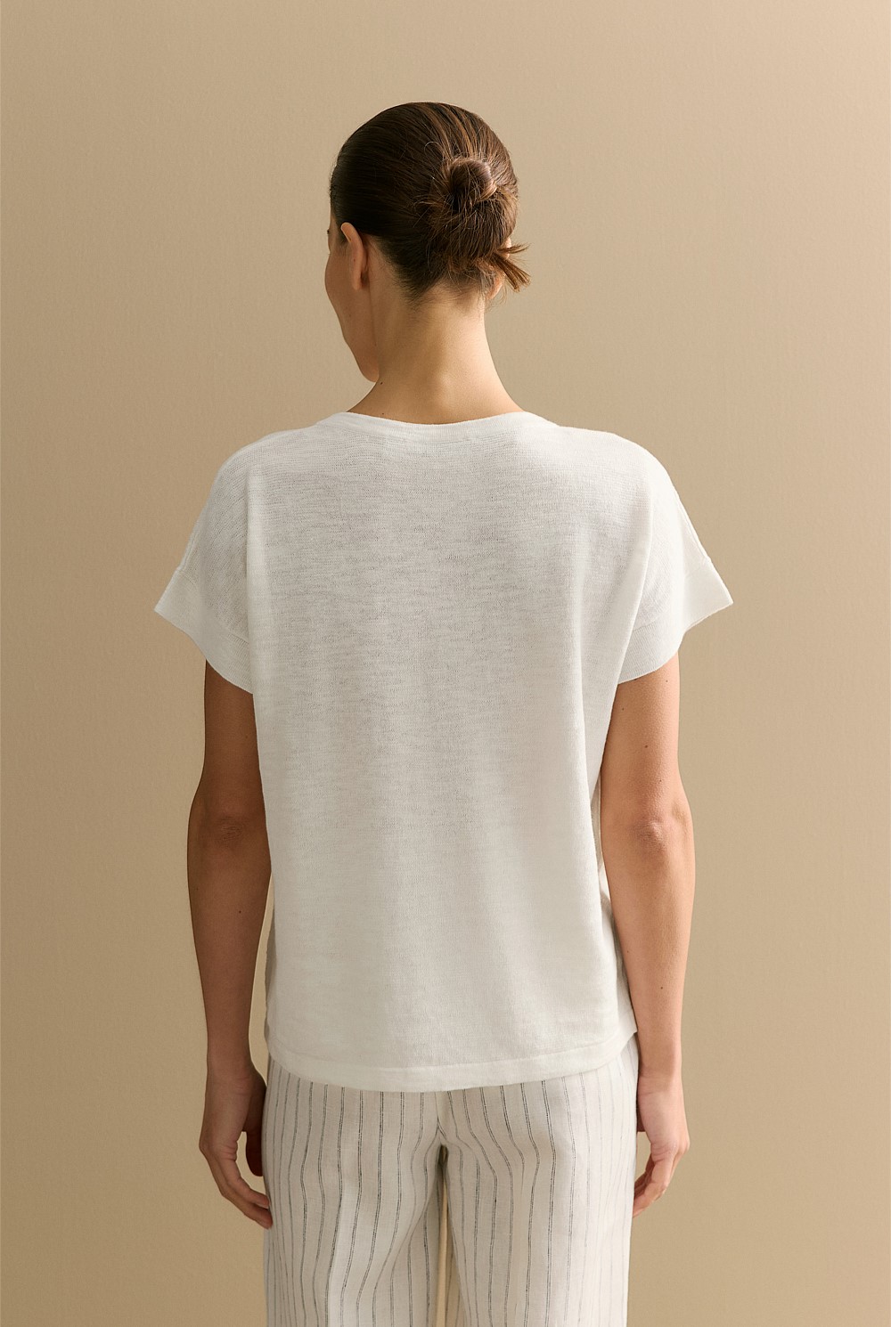 Linen Cotton Knit Relaxed T-shirt