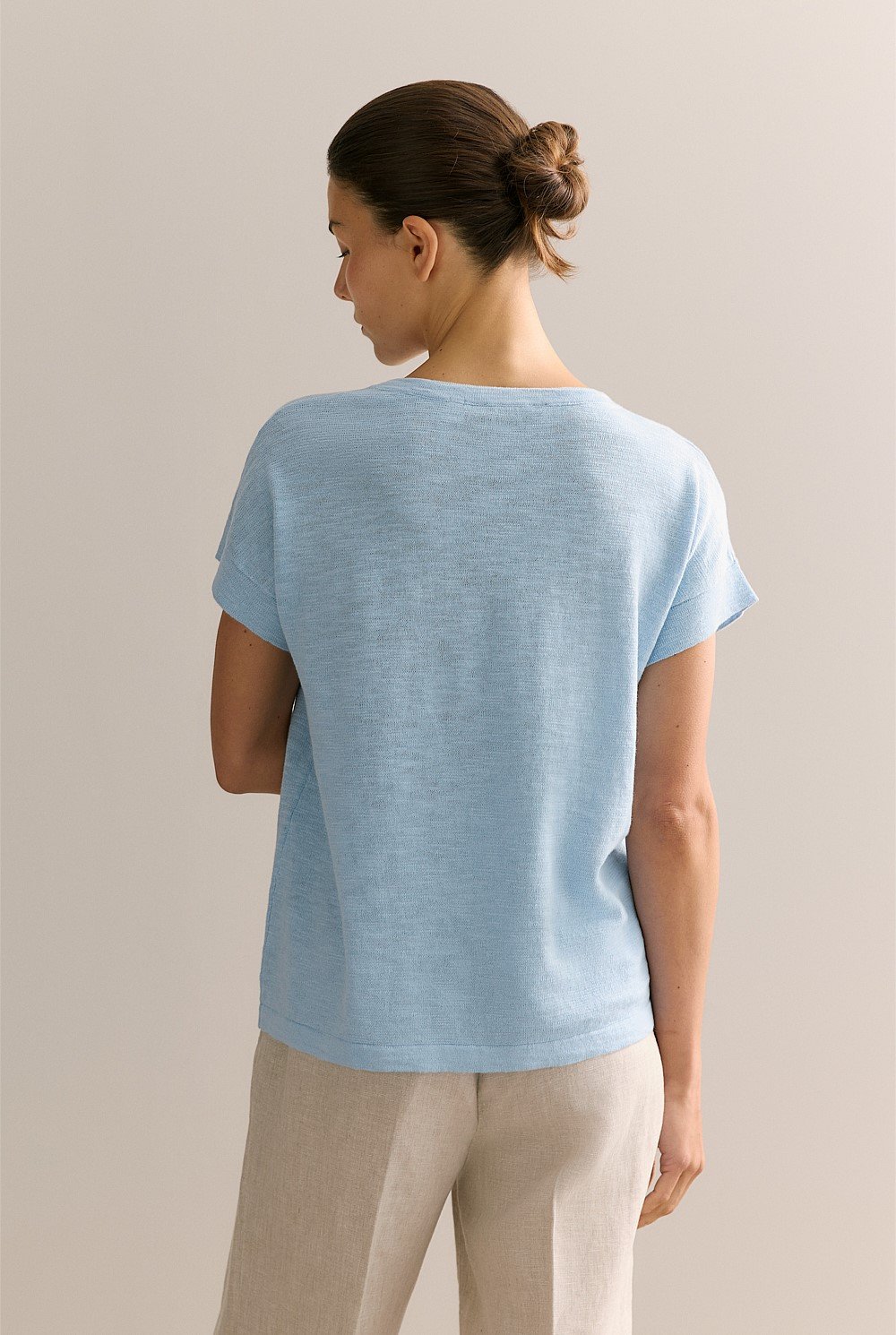 Linen Cotton Knit Relaxed T-shirt