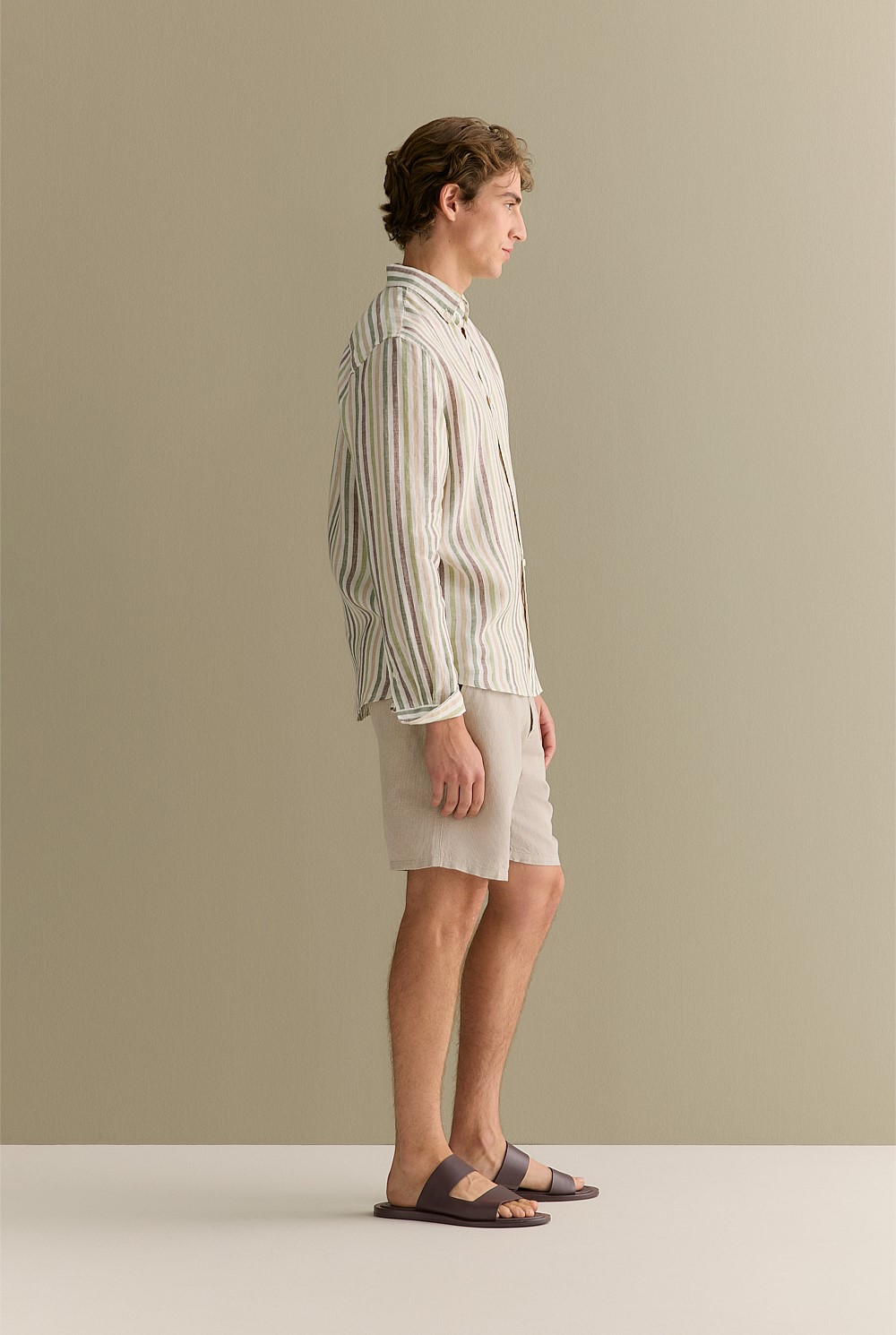 Regular Fit Linen Multi Stripe Shirt