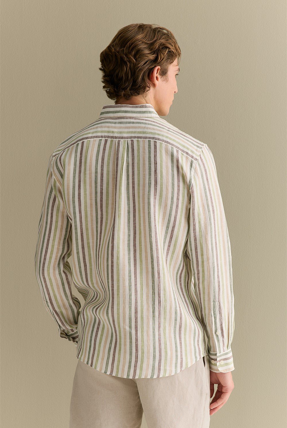 Regular Fit Linen Multi Stripe Shirt