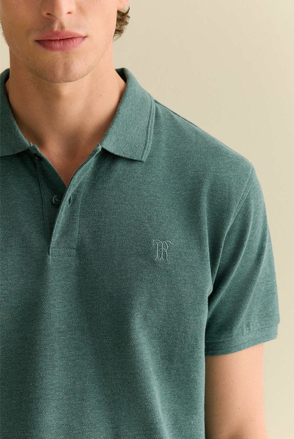 Classic Pique Marle Monogram Polo