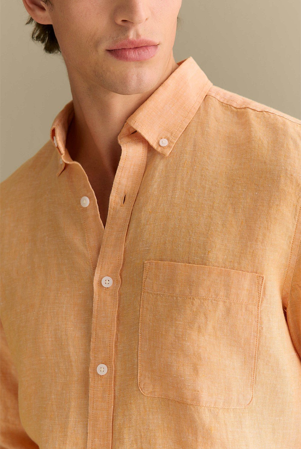 Regular Fit Delave Linen End on End Shirt