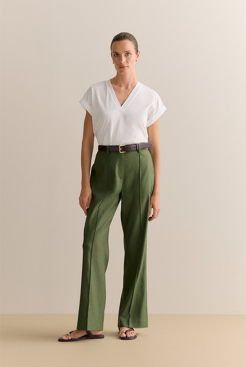 Linen Blend Twill Smart Pant