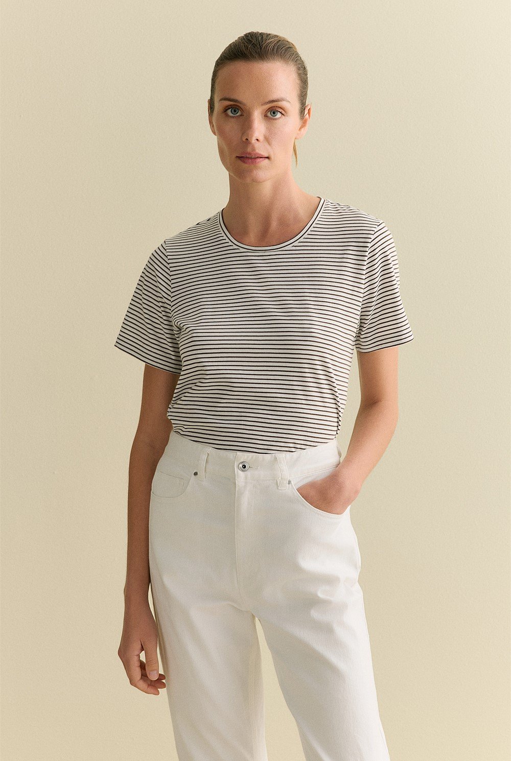 Australian Cotton Fine Stripe T-shirt