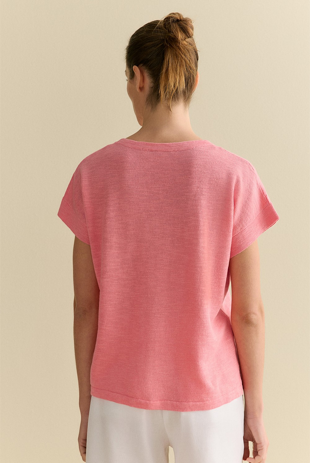 Linen Cotton Knit Relaxed T-shirt