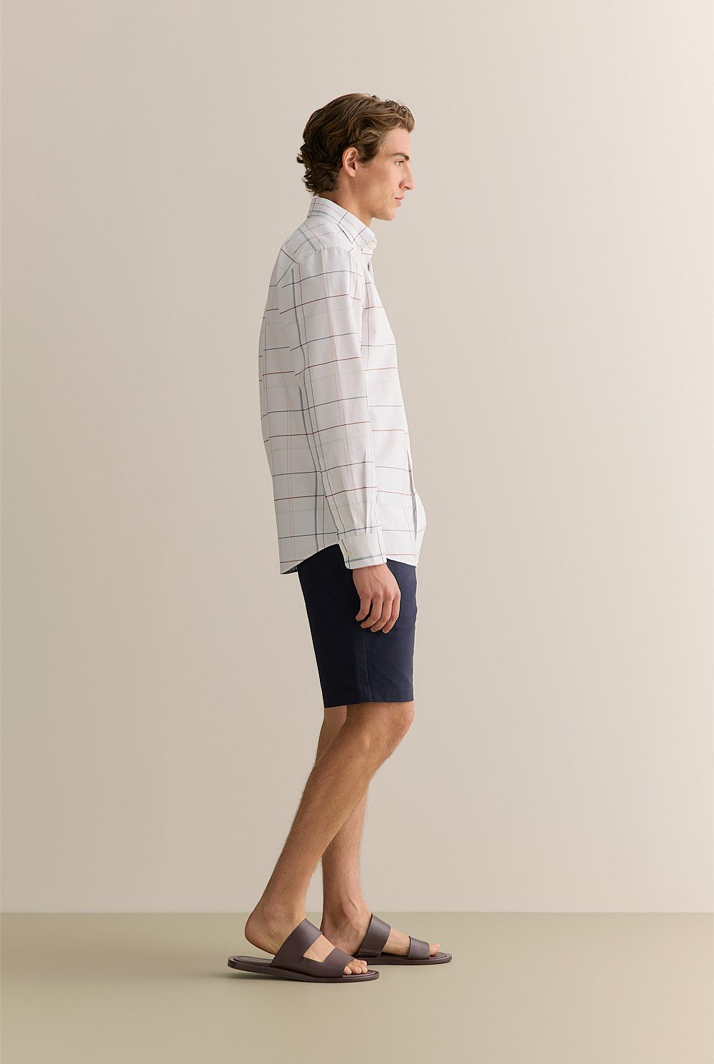 Regular Fit Yarn Dyed Cotton Check Oxford Shirt