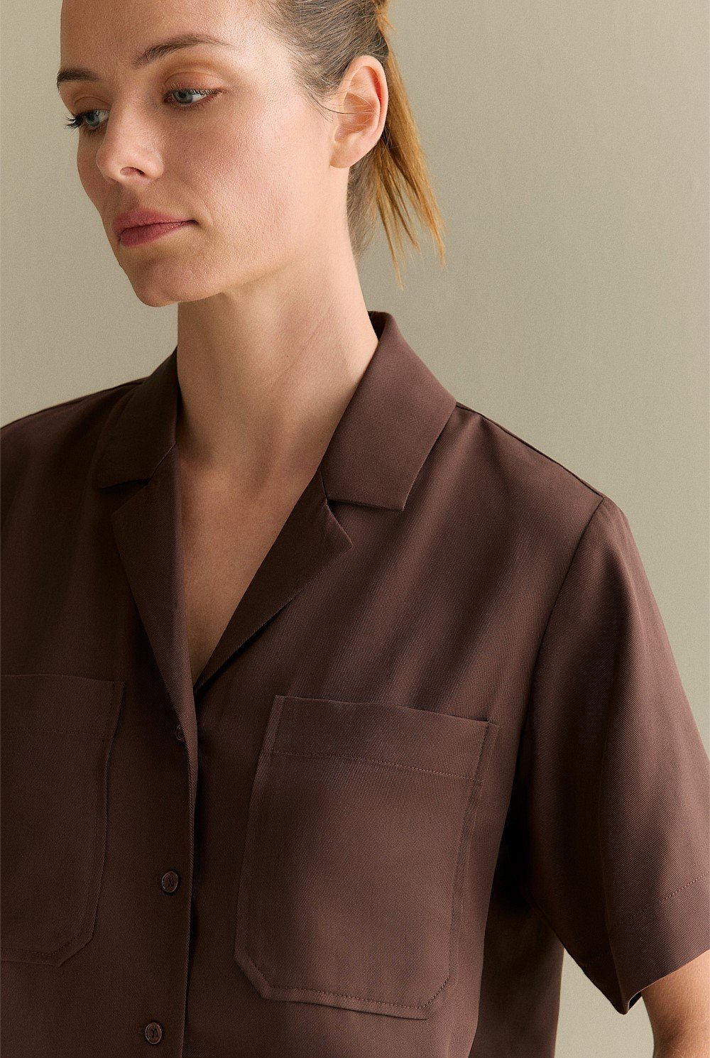 Tencel Pocket Detail Camp Shirt