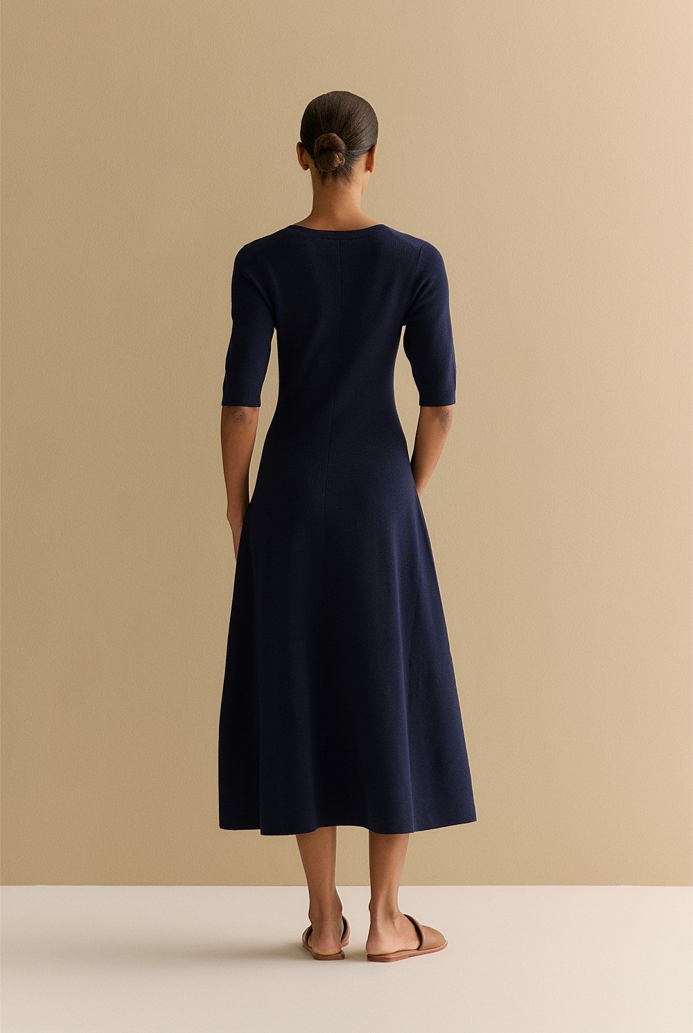 Merino Blend V Neck Dress