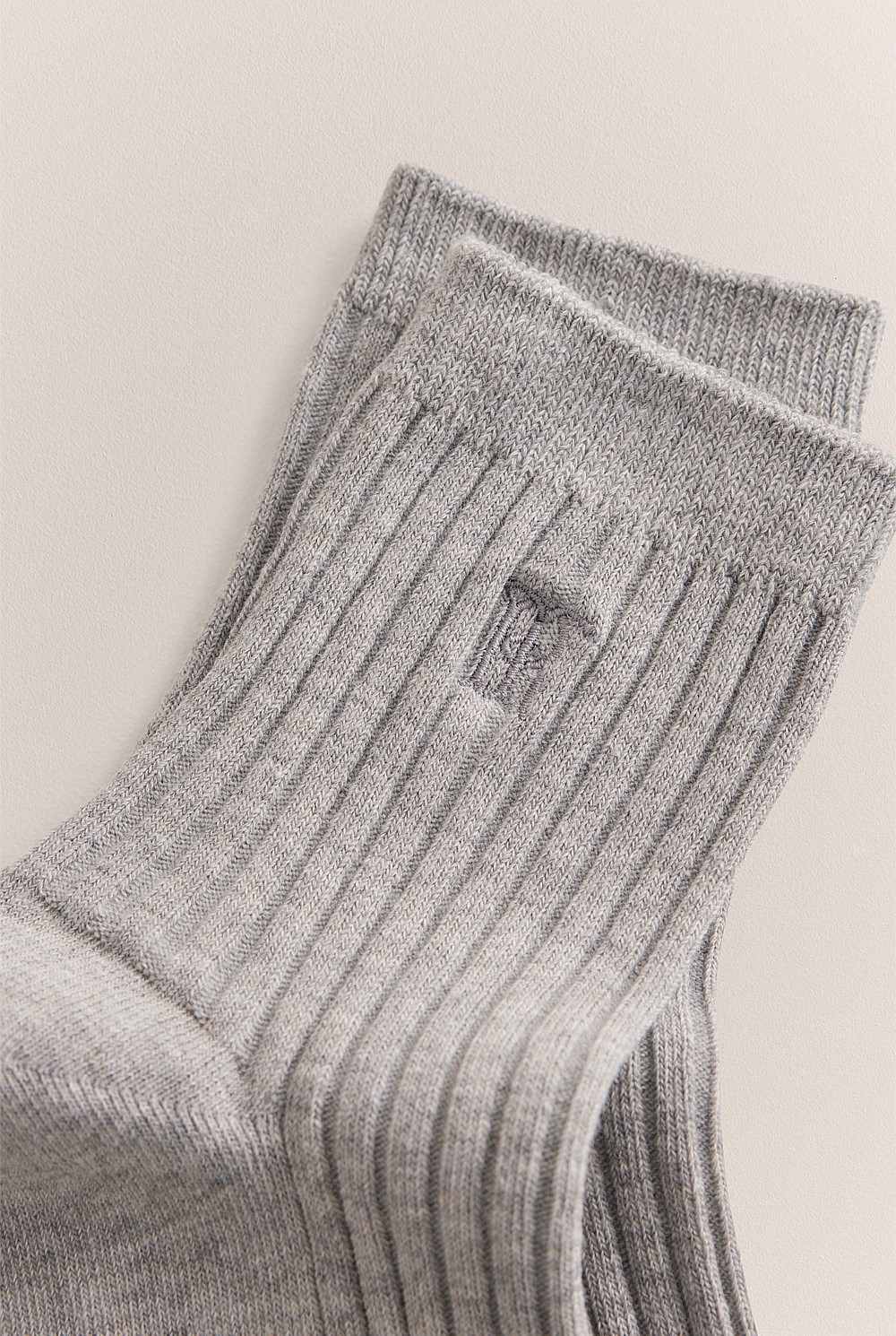 Monogram Rib Crew Sock