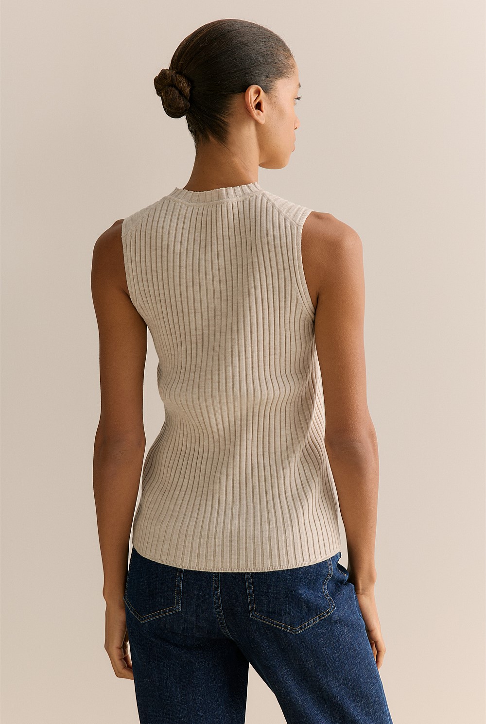 Merino Blend Knit Sleeveless Top