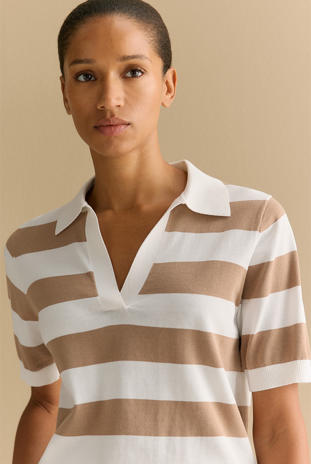 Mercerised Organically Grown Cotton Stripe Polo