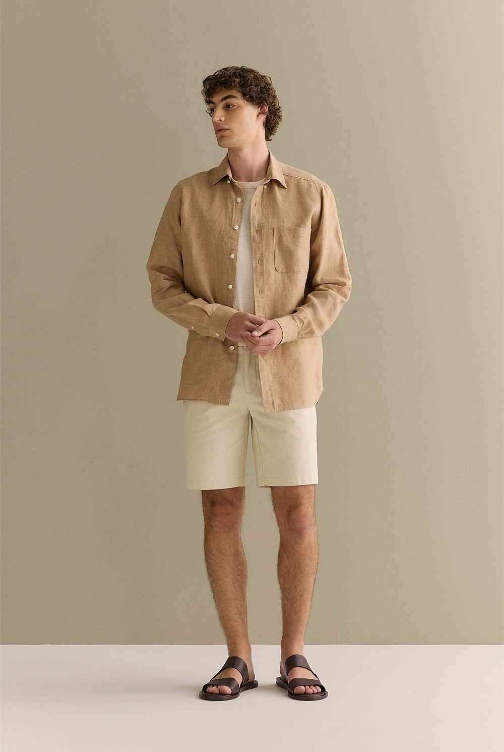 Regular Fit Delave Linen Long Sleeve Shirt