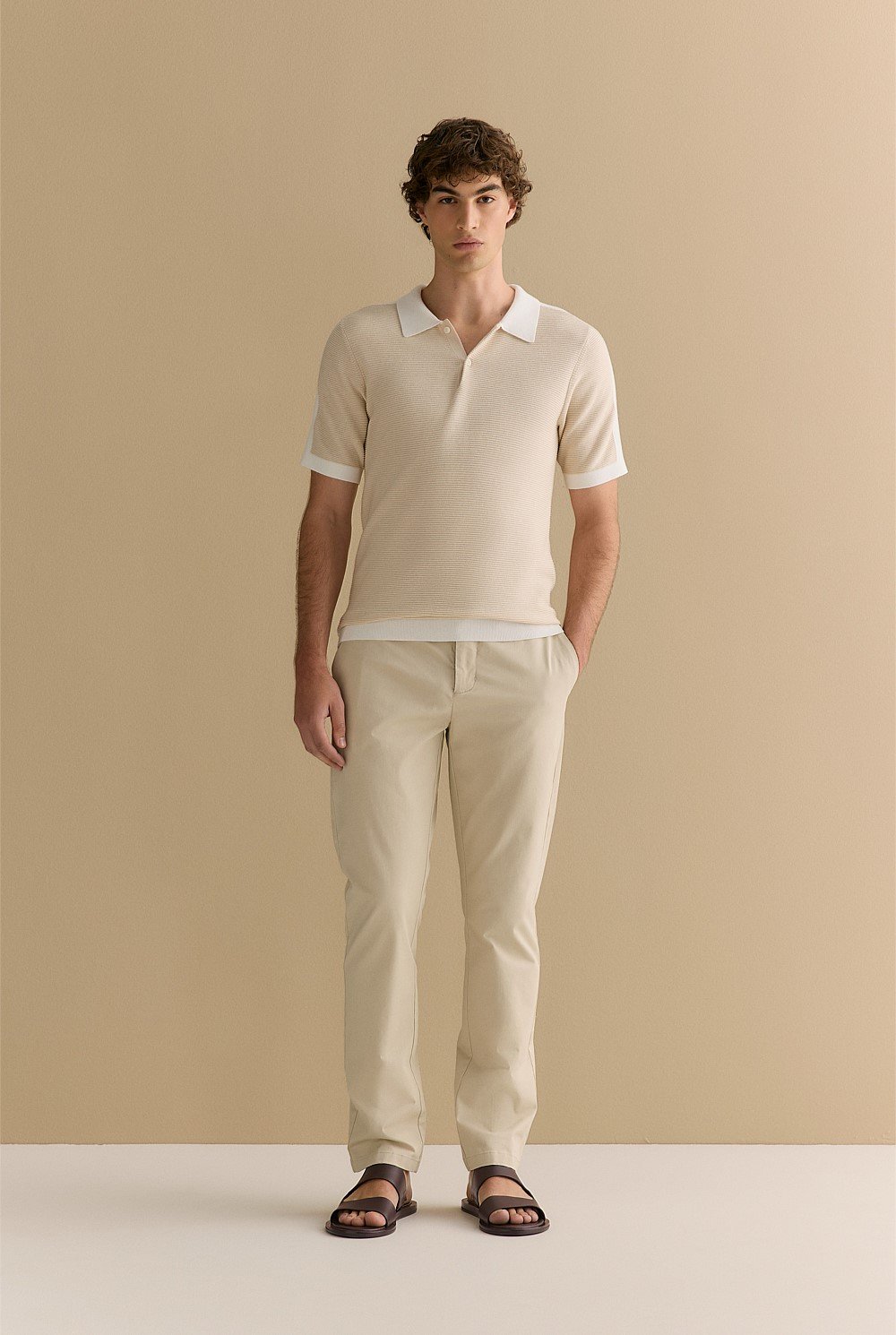 Mouline Cotton Saddle Seam Polo