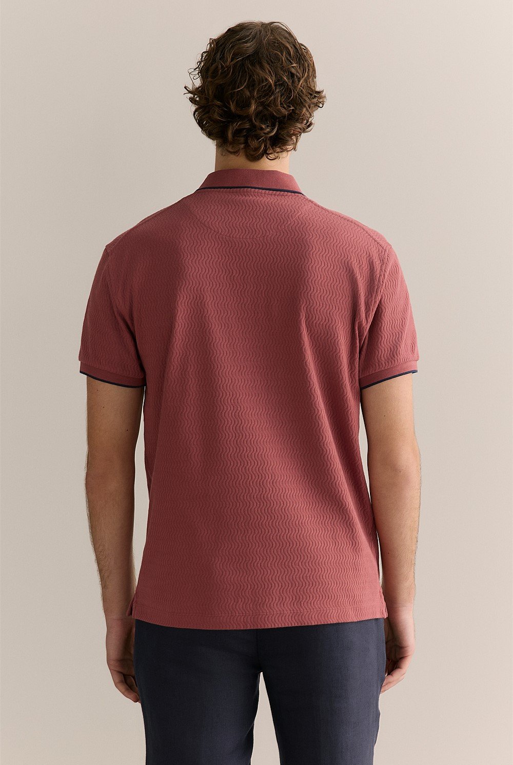 Cotton Jacquard Short Sleeve Polo