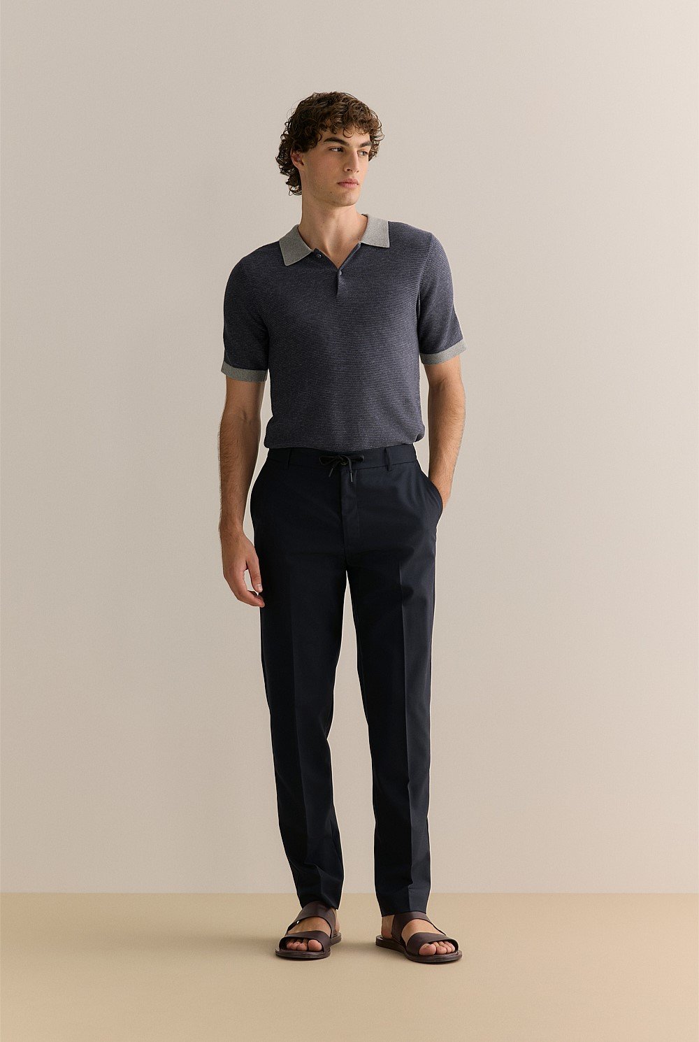 Mouline Cotton Saddle Seam Polo