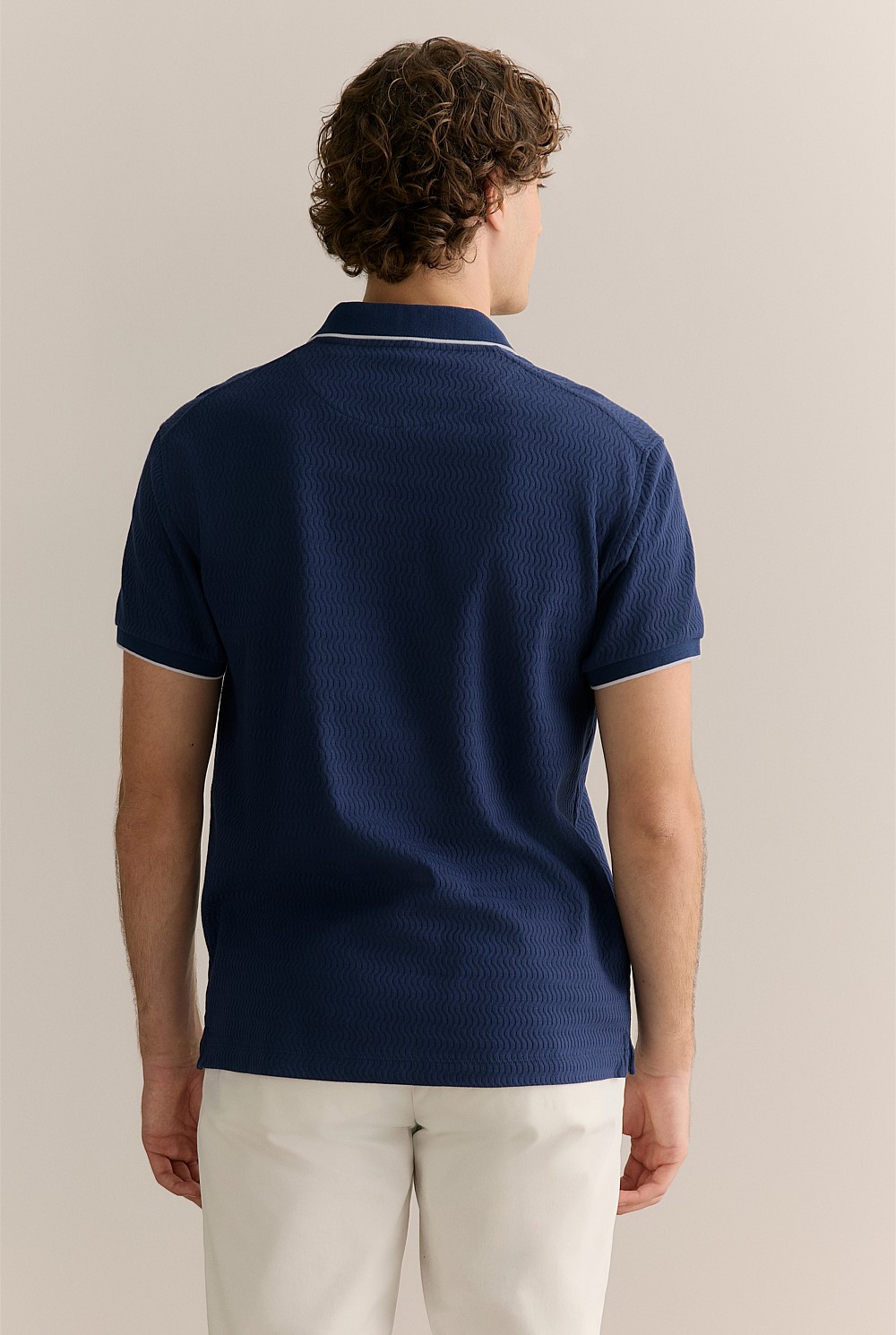 Cotton Jacquard Short Sleeve Polo