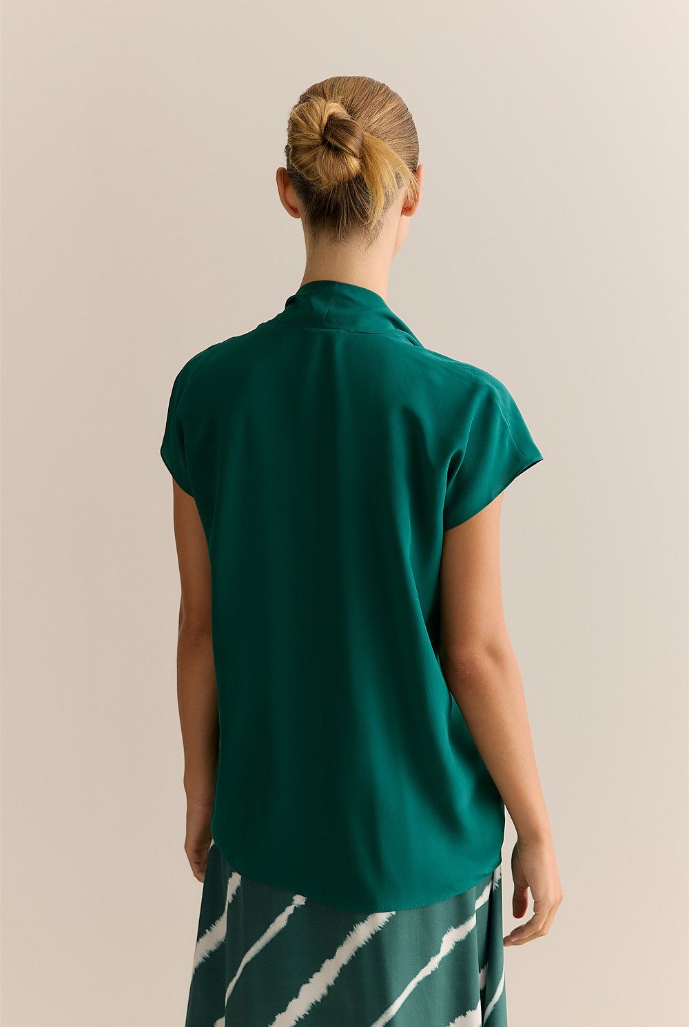 Silk Tie Neck Top