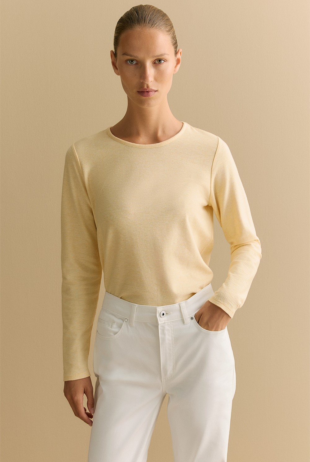 Cotton Ottoman Marle Long Sleeve T-shirt