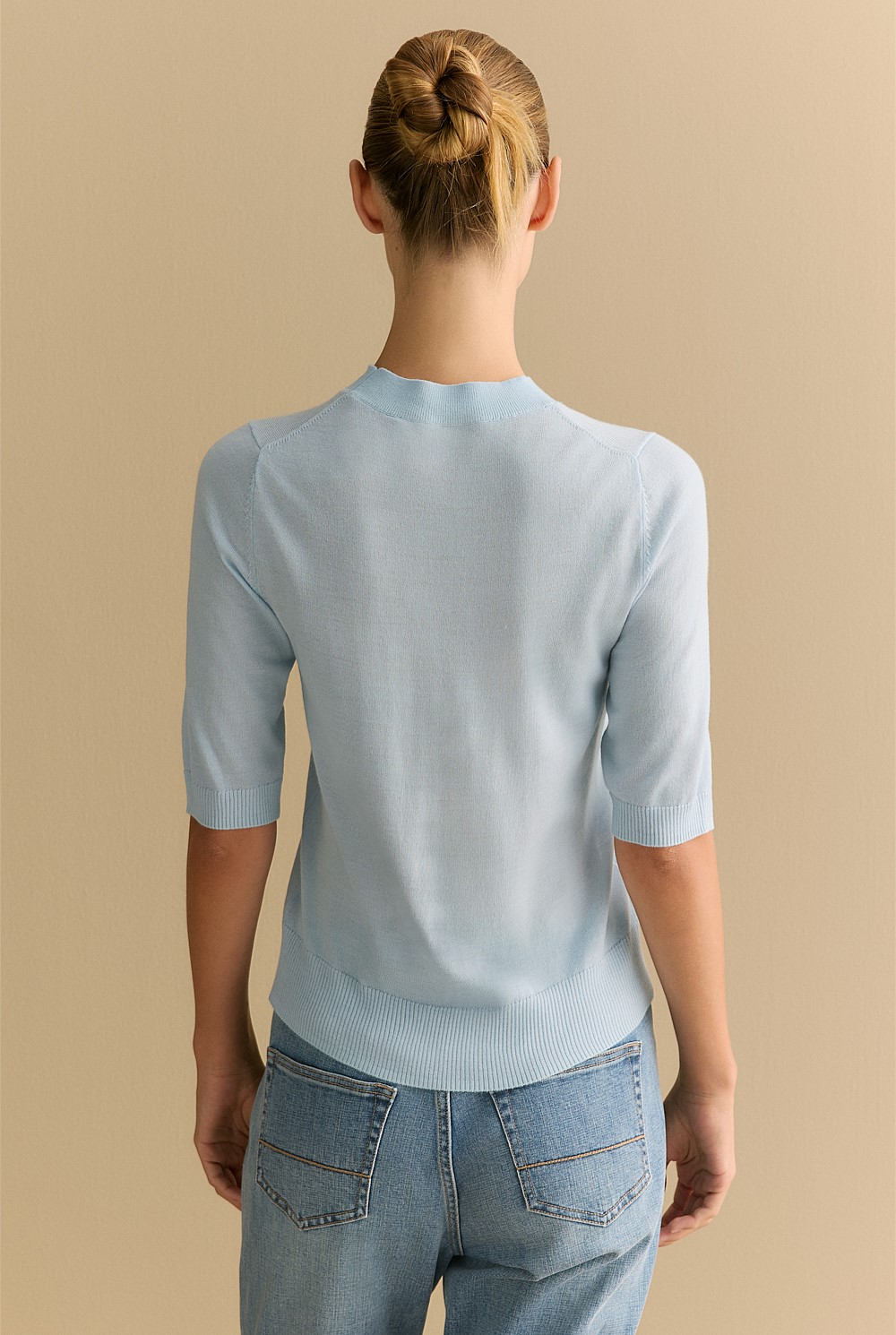 Merino Mock Neck Classic Knit