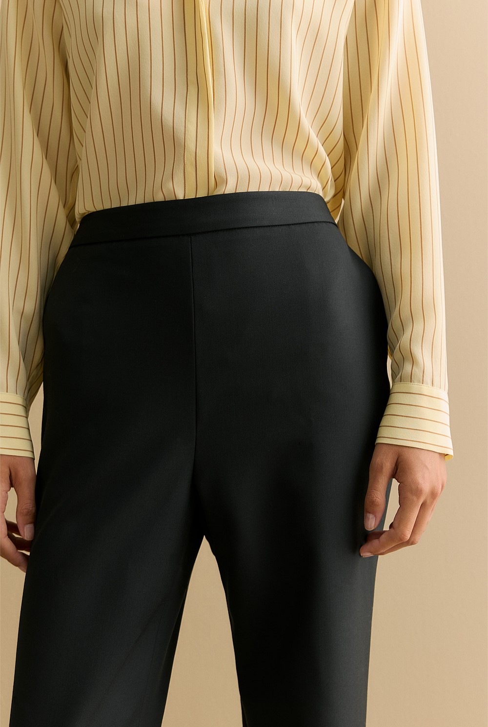 Wool Twill Pull On Pant