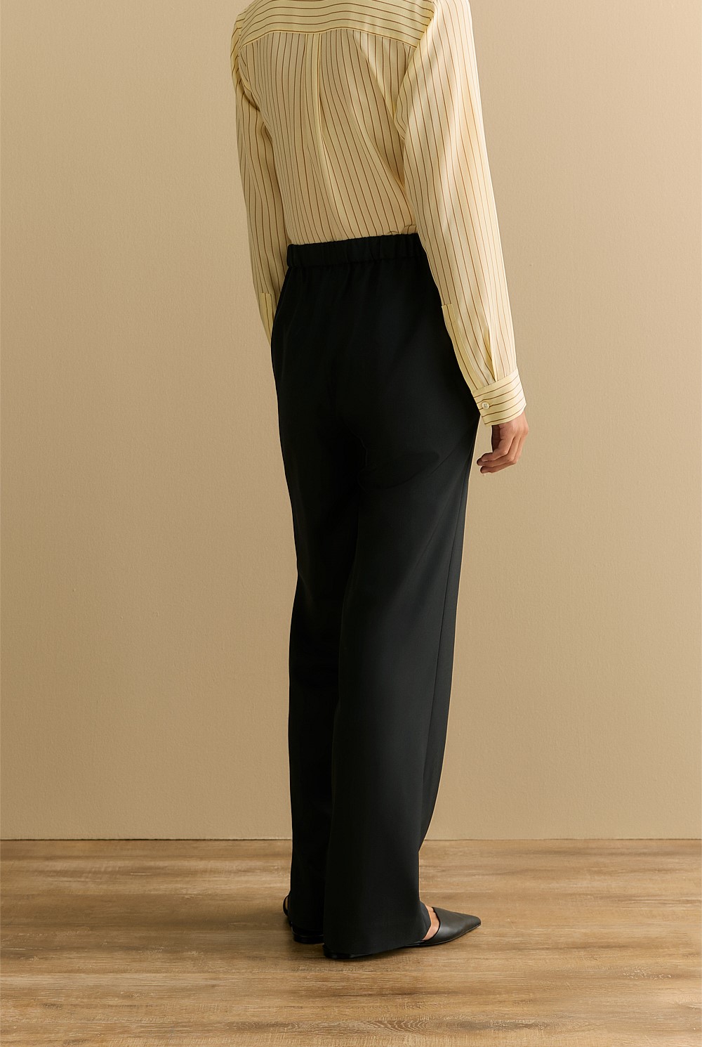 Wool Twill Pull On Pant