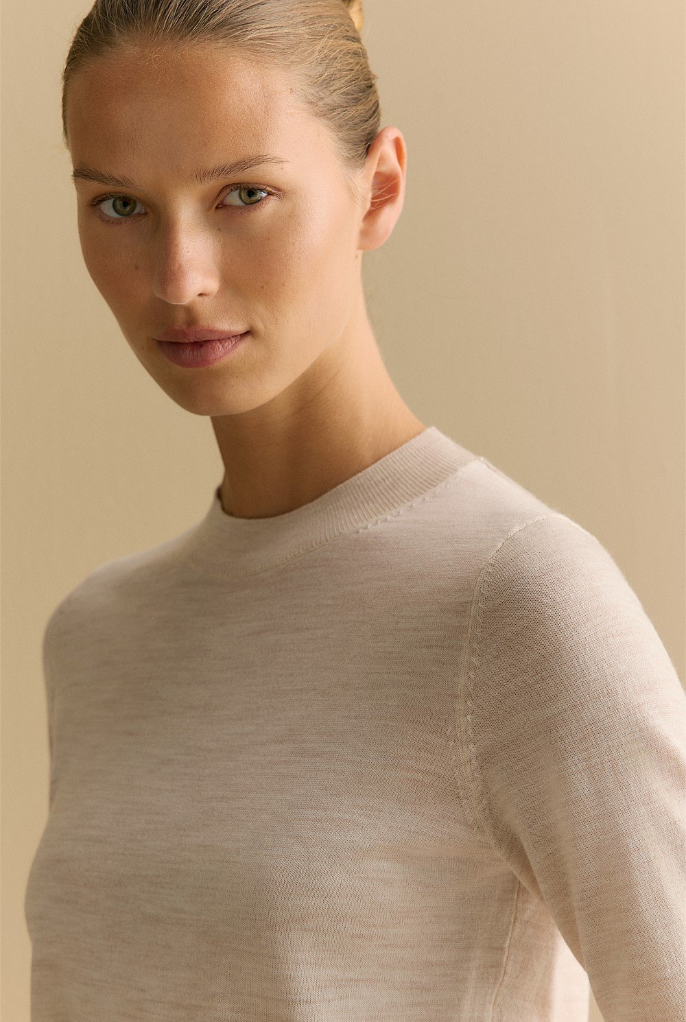 Merino Mock Neck Classic Knit