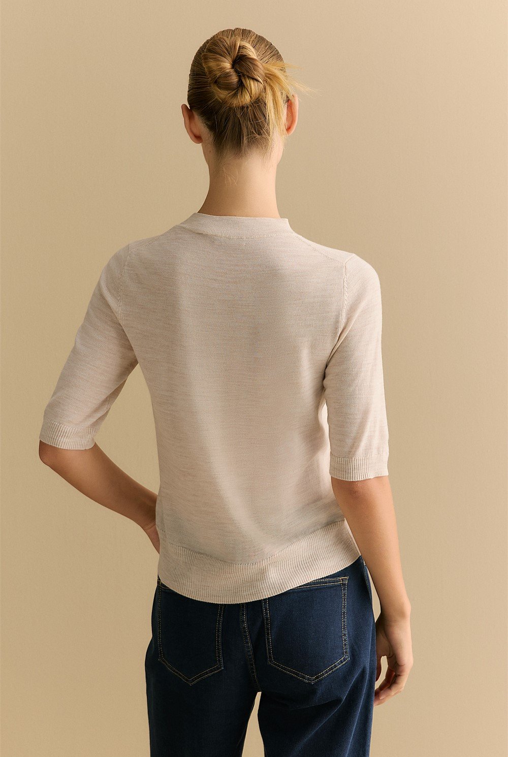 Merino Mock Neck Classic Knit