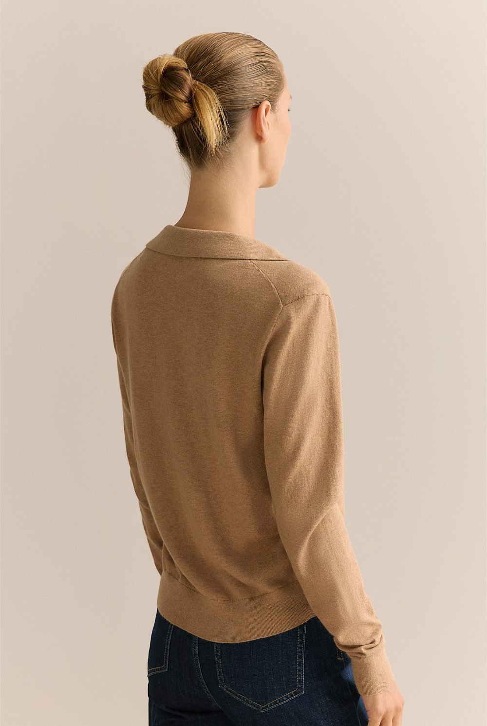 Cotton Cashmere Relaxed Knit Polo