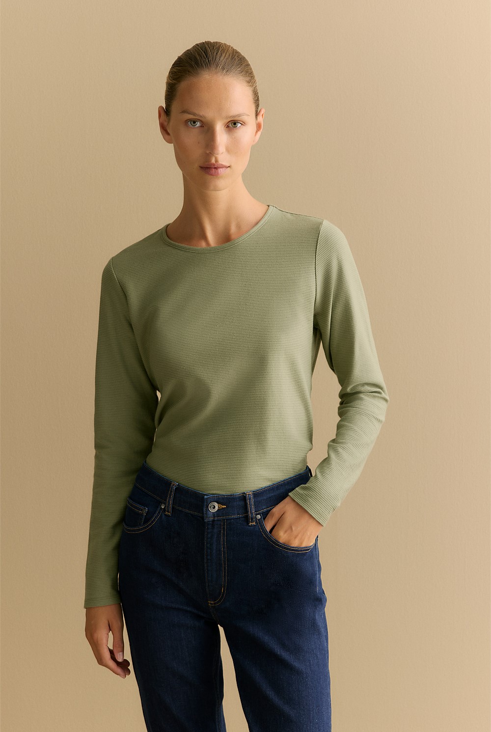 Cotton Ottoman Long Sleeve T-shirt