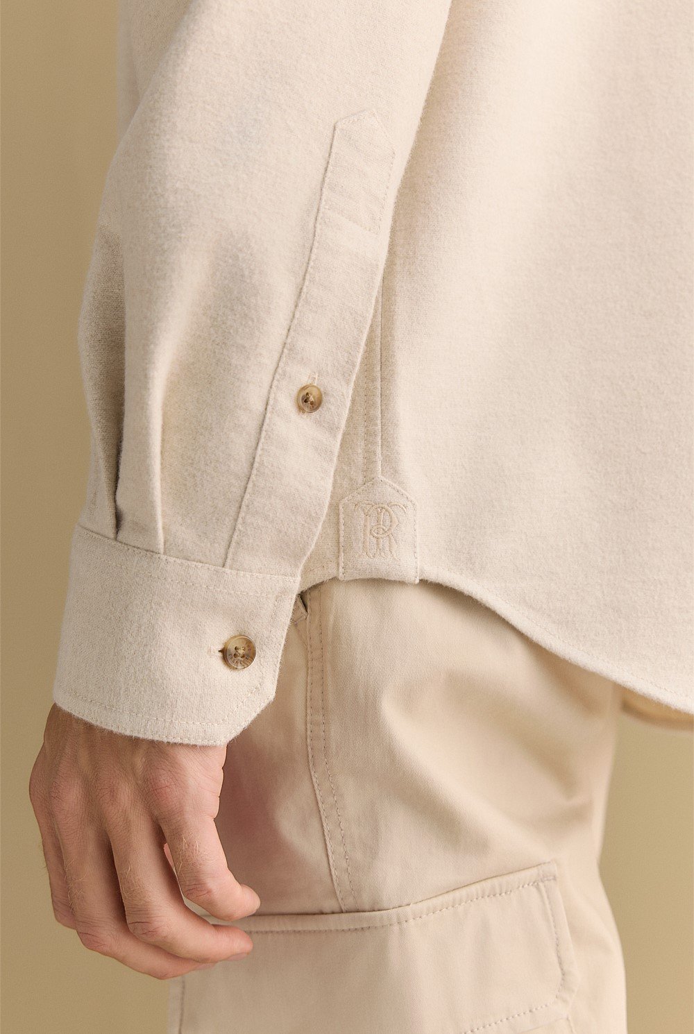 Organically Grown Cotton Brushed Twill Overshirt