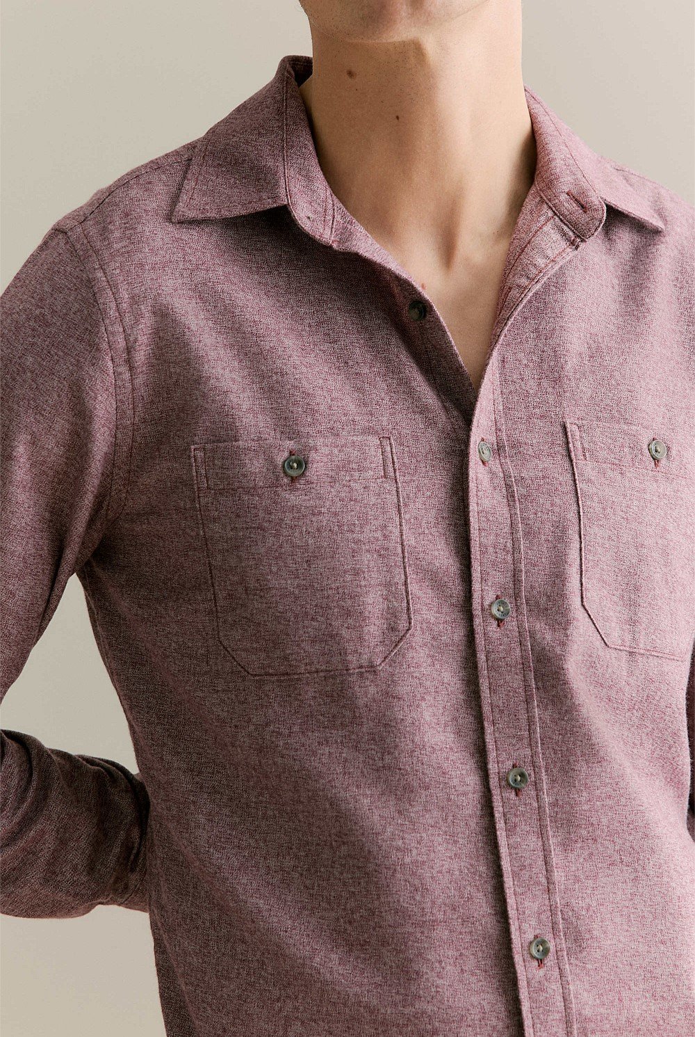 Regular Fit Jaspe Cotton Shirt