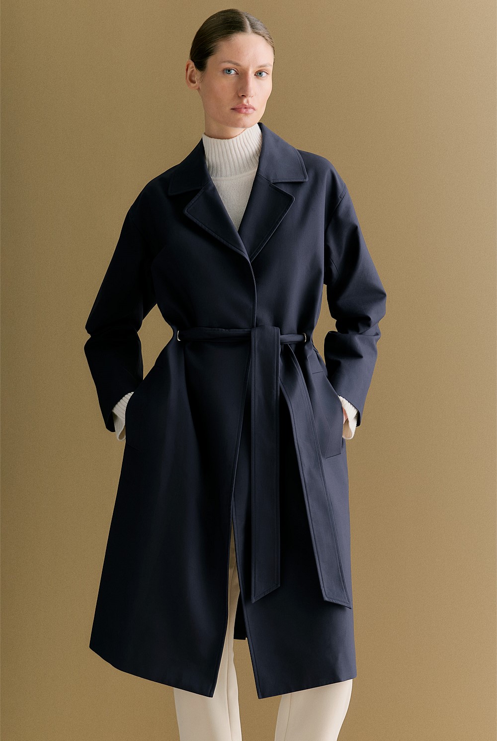 Double Cloth Eyelet Detail Trench