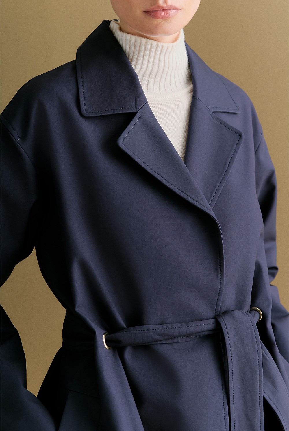 Double Cloth Eyelet Detail Trench