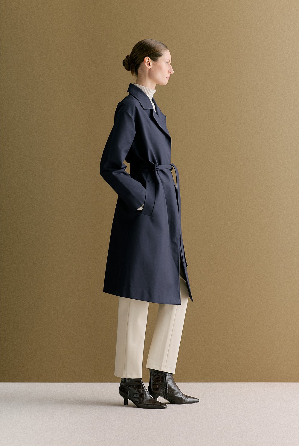 Double Cloth Eyelet Detail Trench