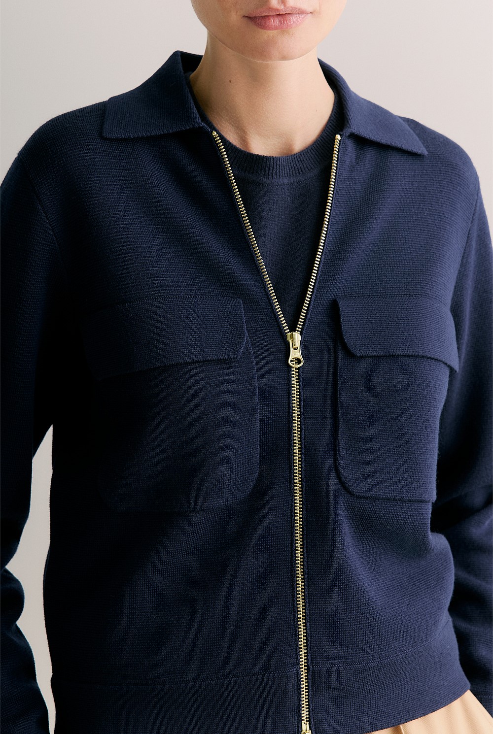 Merino Milano Zip Through Jacket