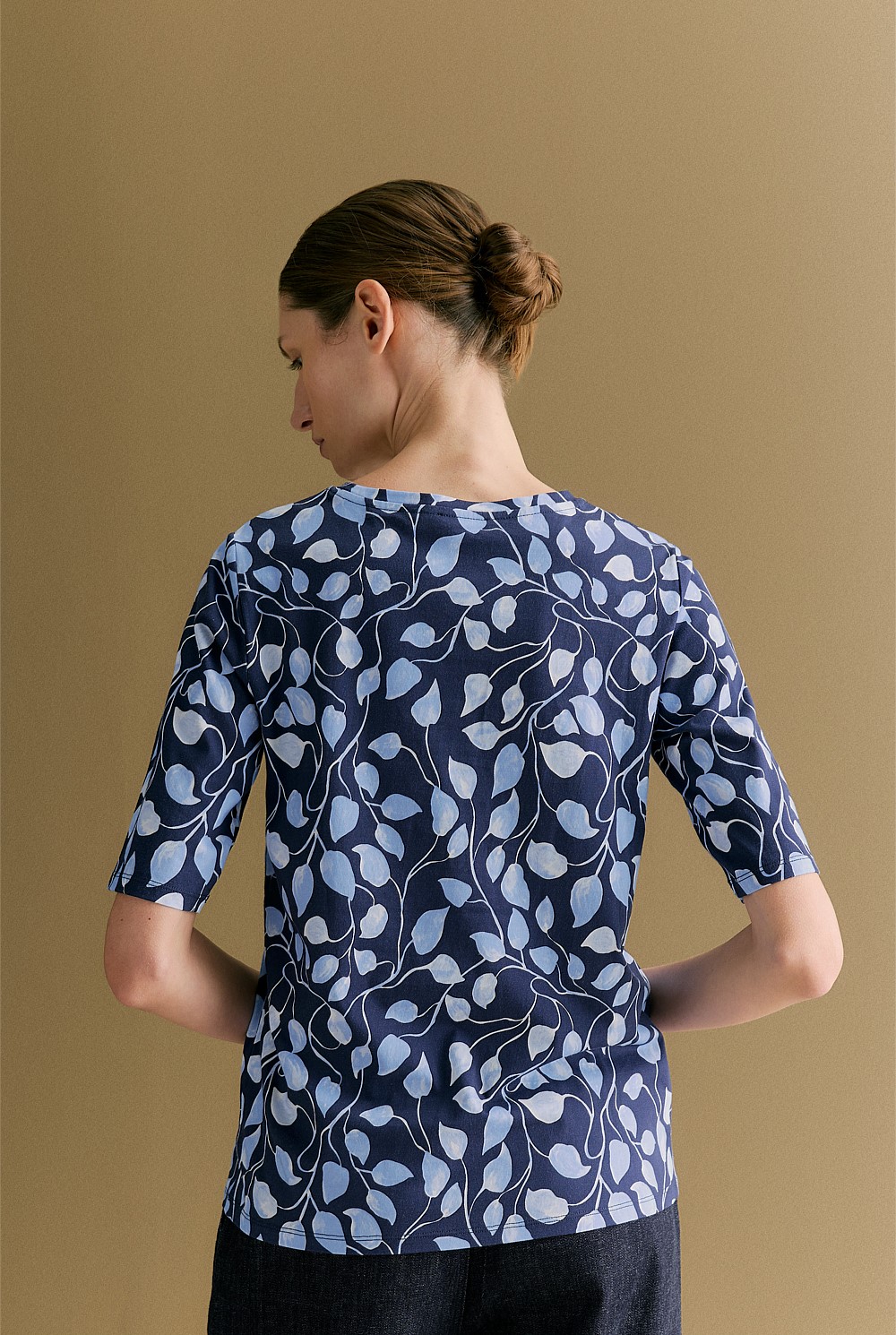 Australian Cotton Vine Print Half Sleeve T-shirt