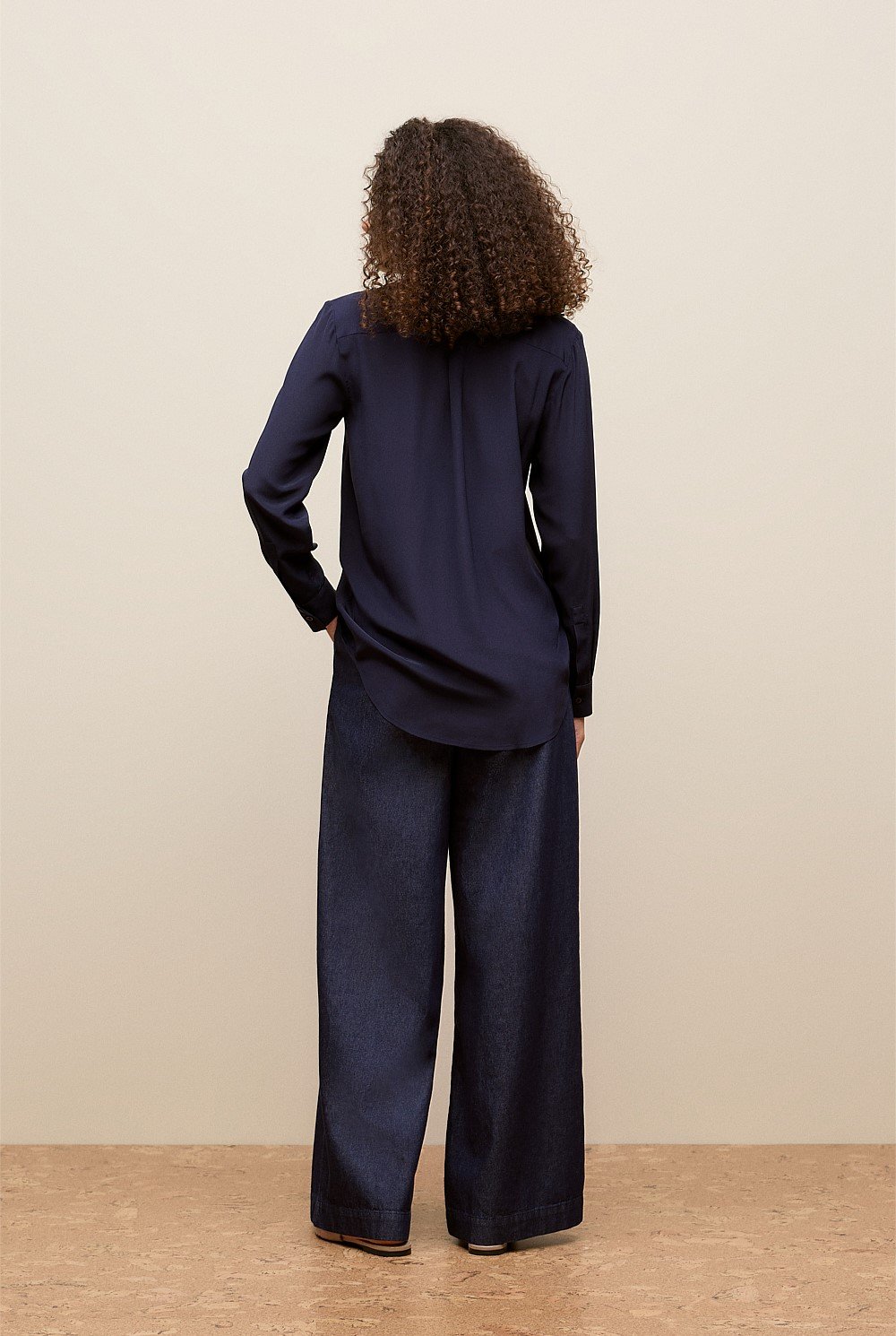 Silk Concealed Placket Shirt