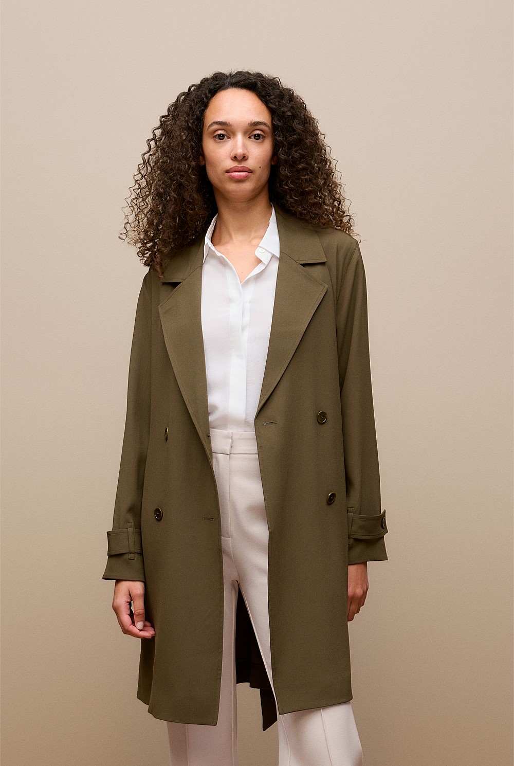 Soft Mid Length Trench Coat