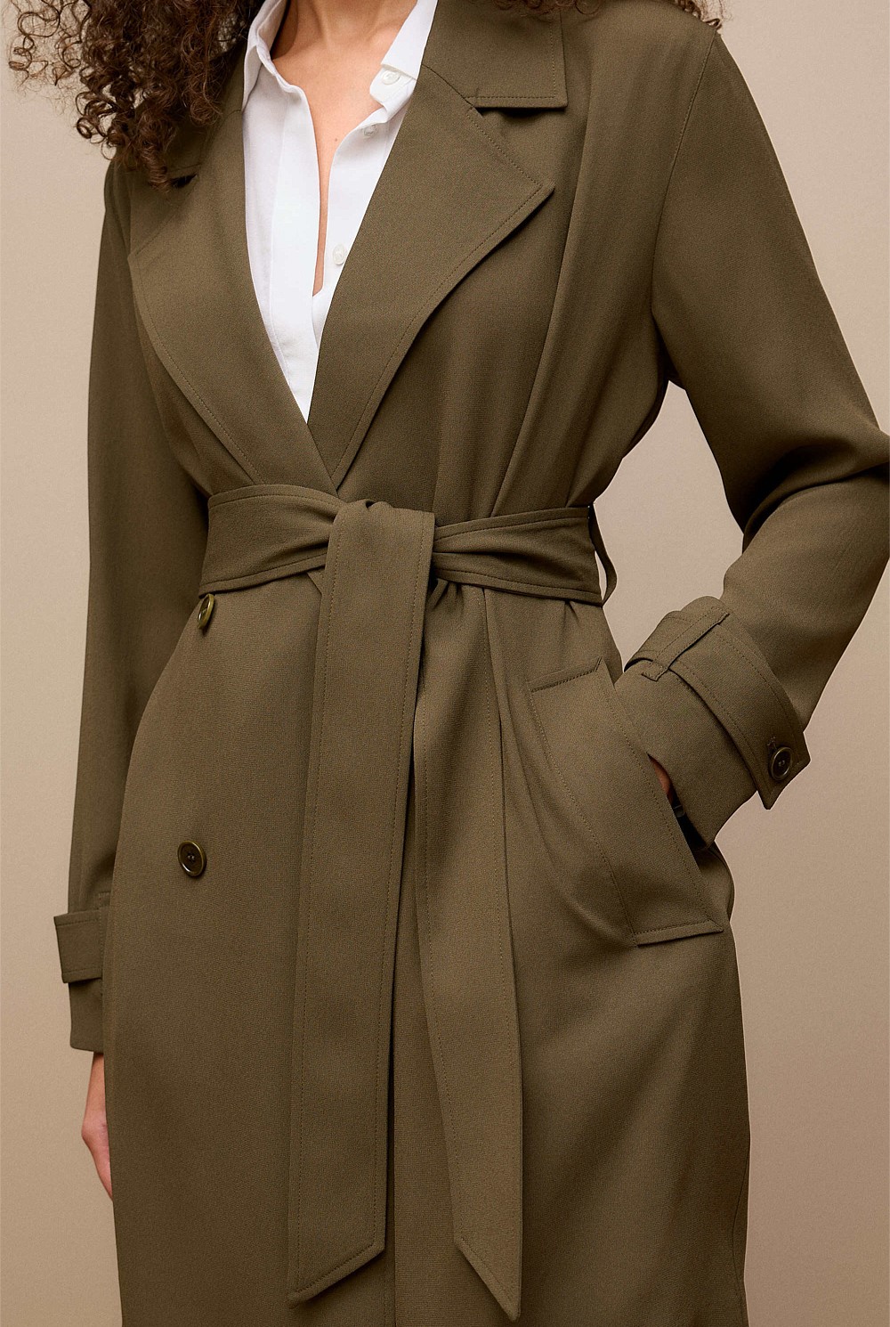 Soft Mid Length Trench Coat