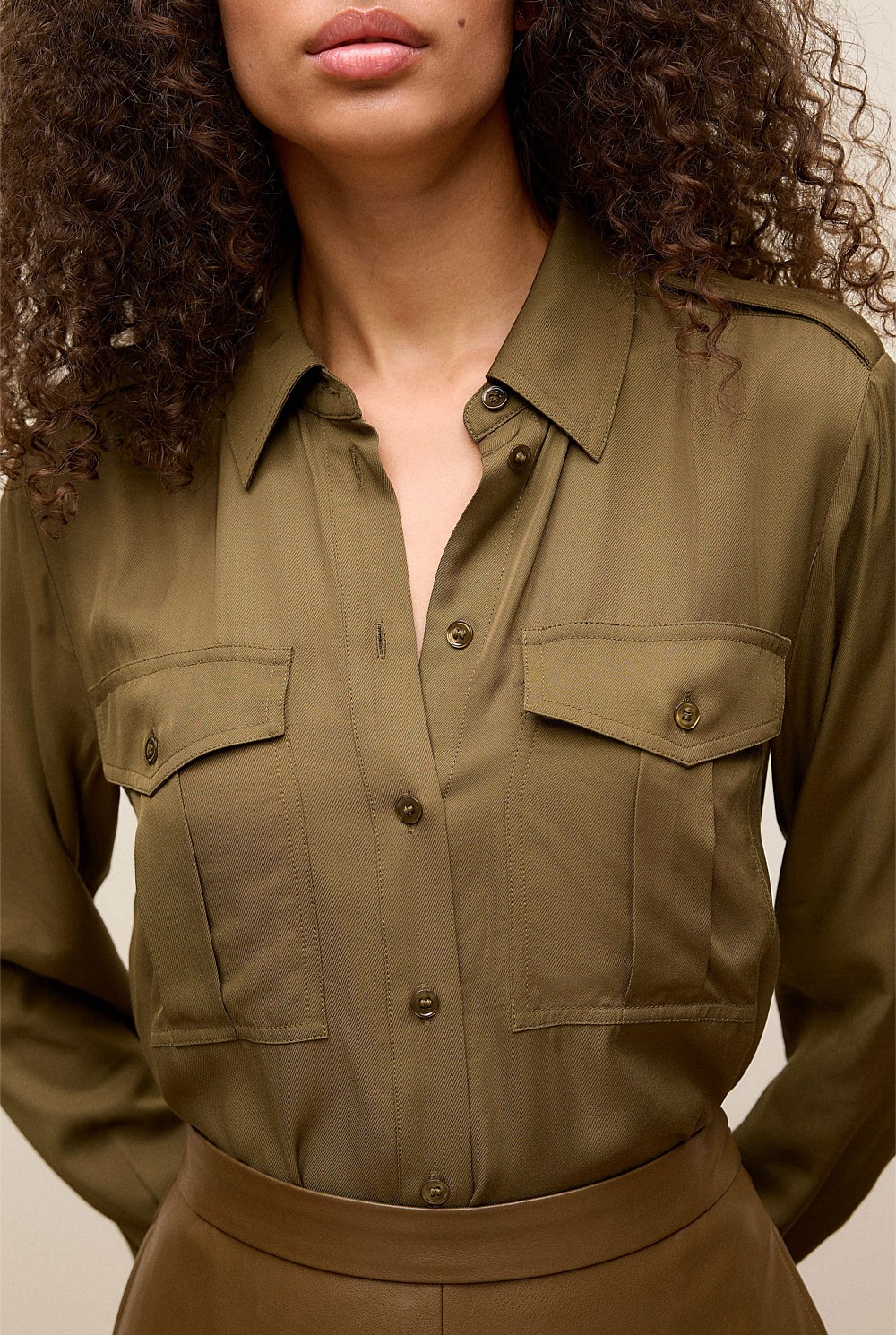 Soft Twill Pocket Detail Shirt