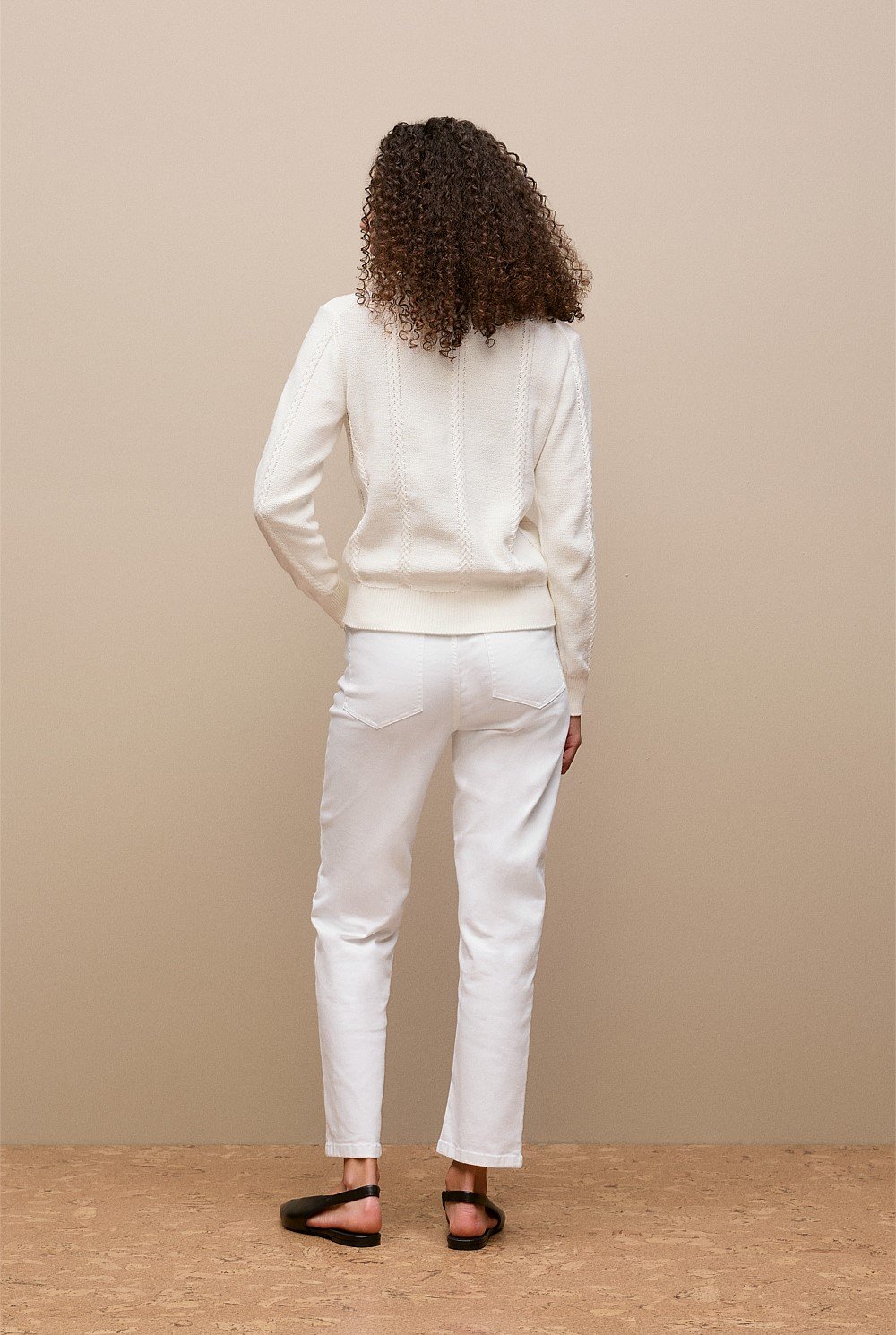 Cotton Cable Knit Polo