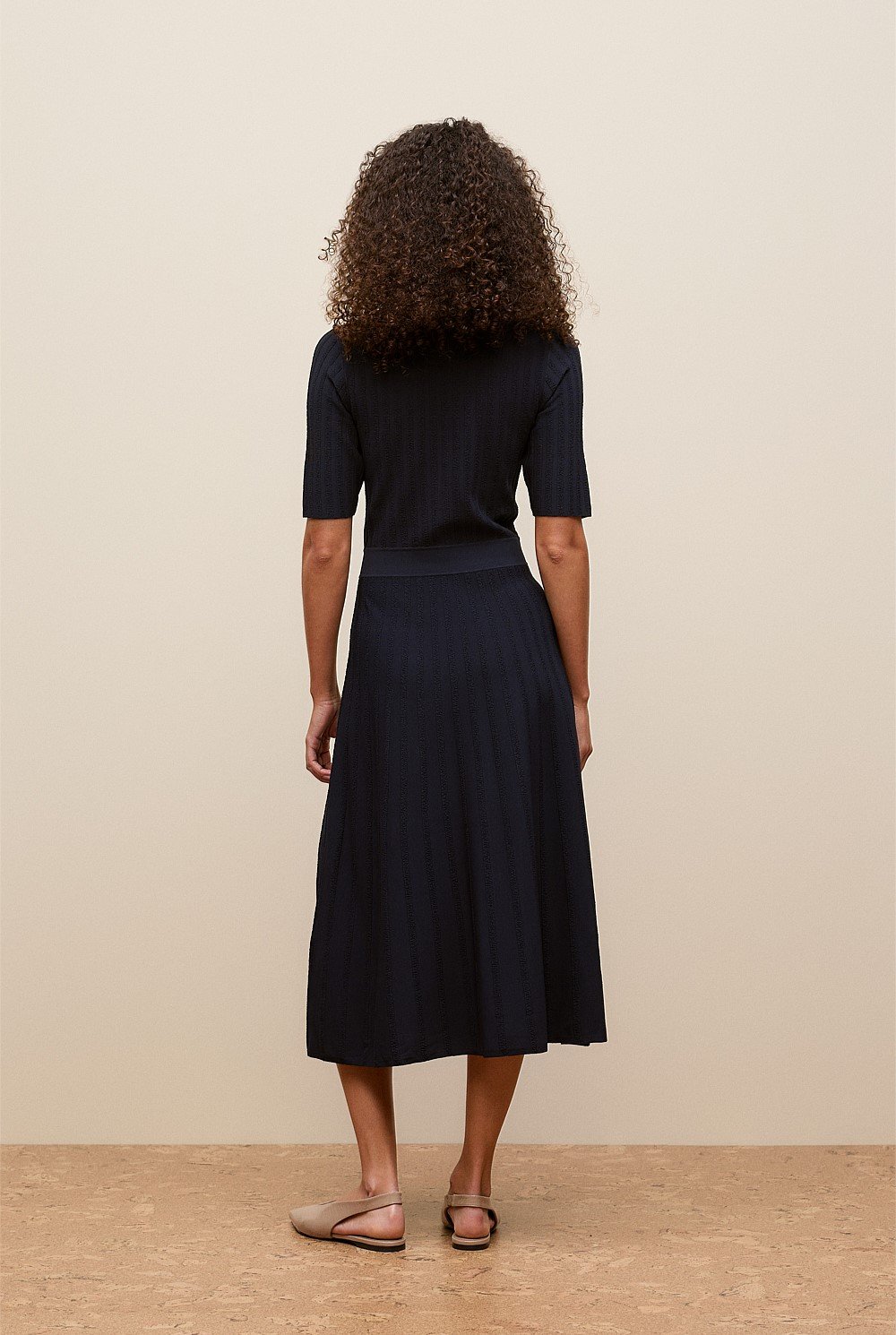 Jacquard Knit Button Detail Dress