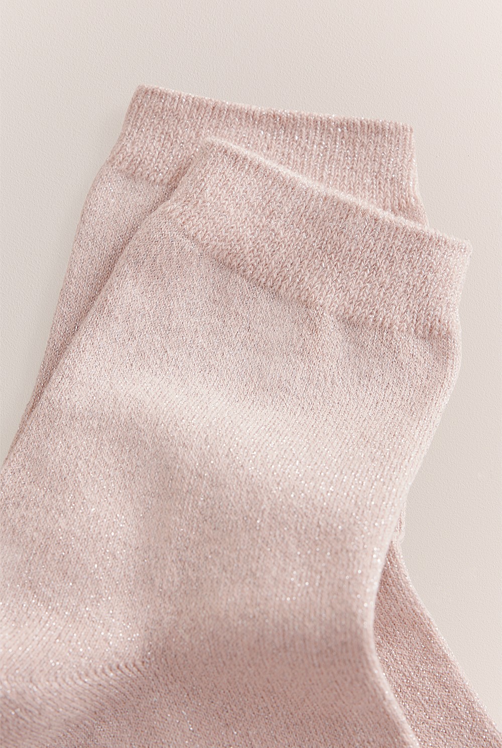 Metallic Rib Crew Sock