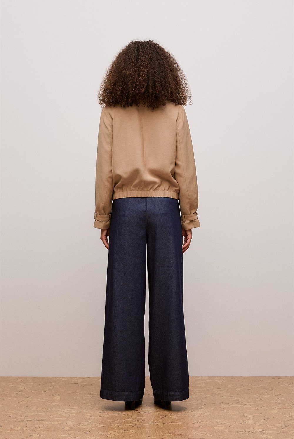 Draped Zip Through Blouson Jacket