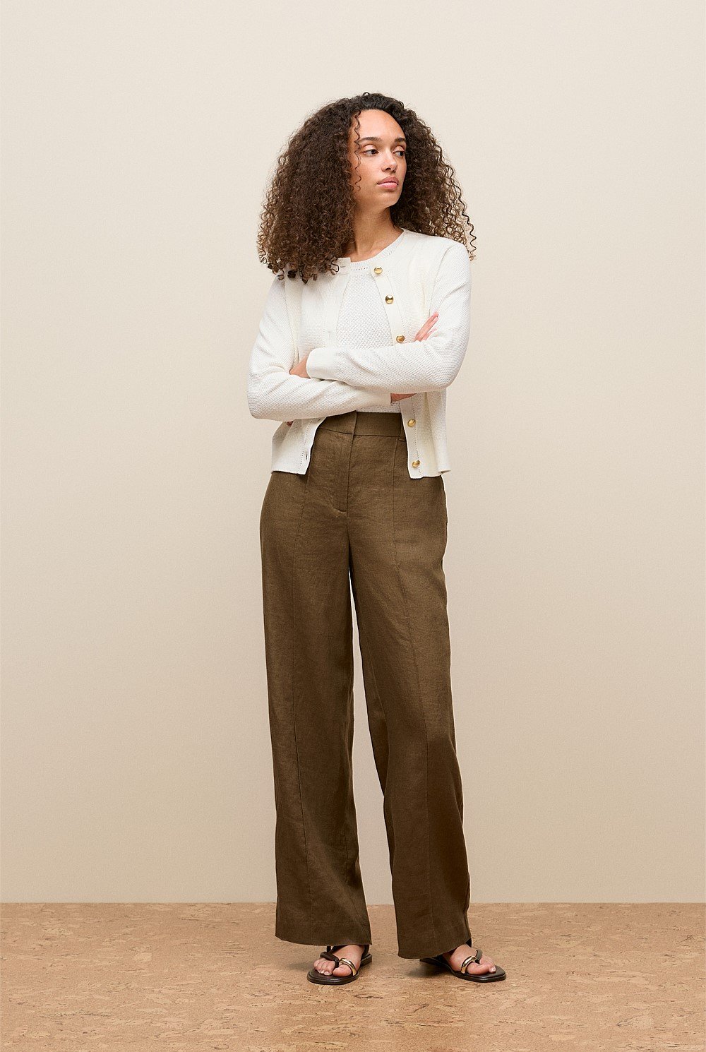 Linen Pintucked Pant