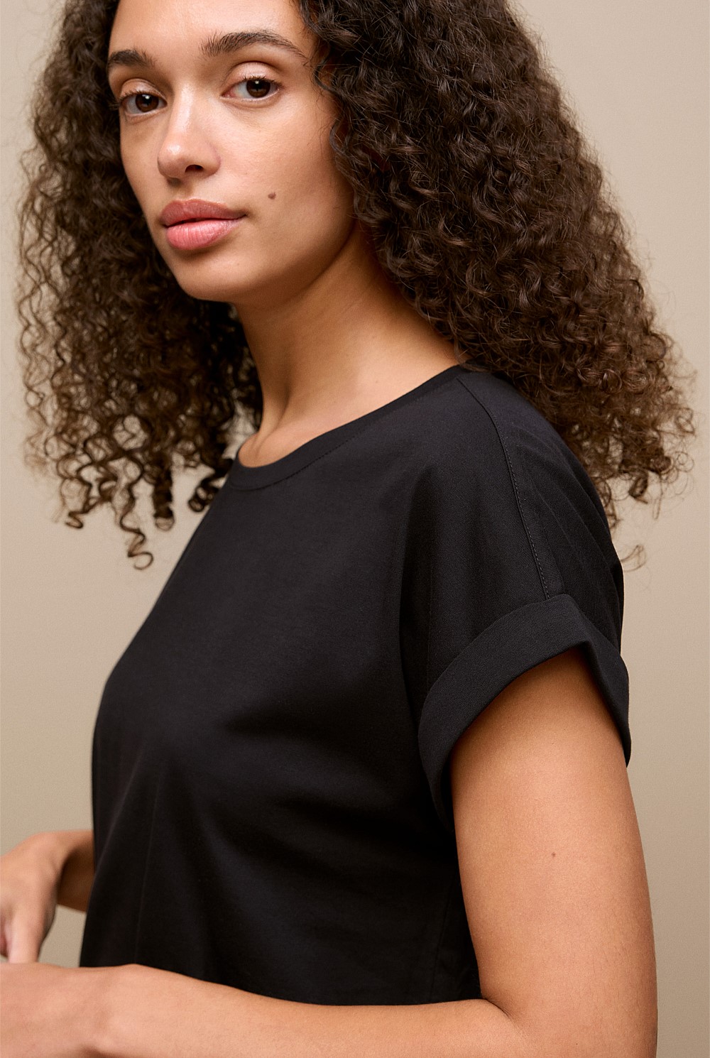Australian Cotton Cuff Sleeve T-shirt