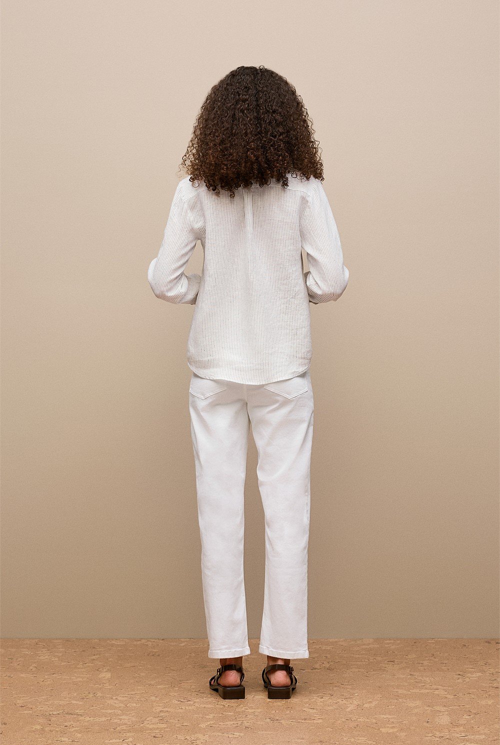Linen Stripe Long Sleeve Shirt