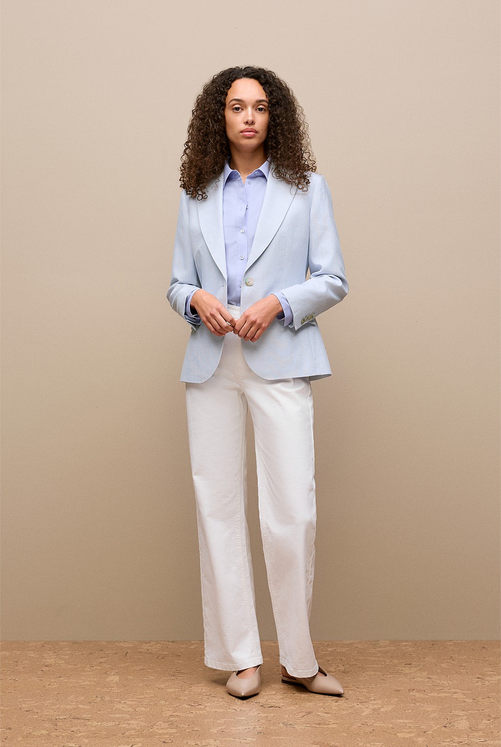 Cotton Linen Textured Blazer