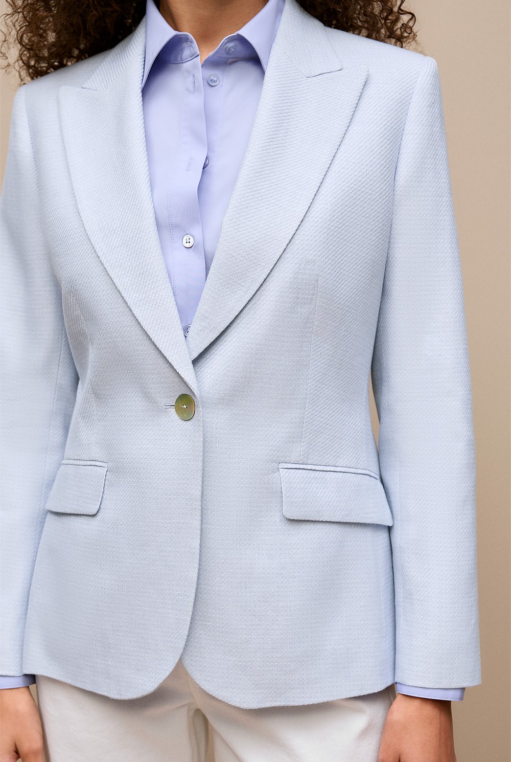 Cotton Linen Textured Blazer